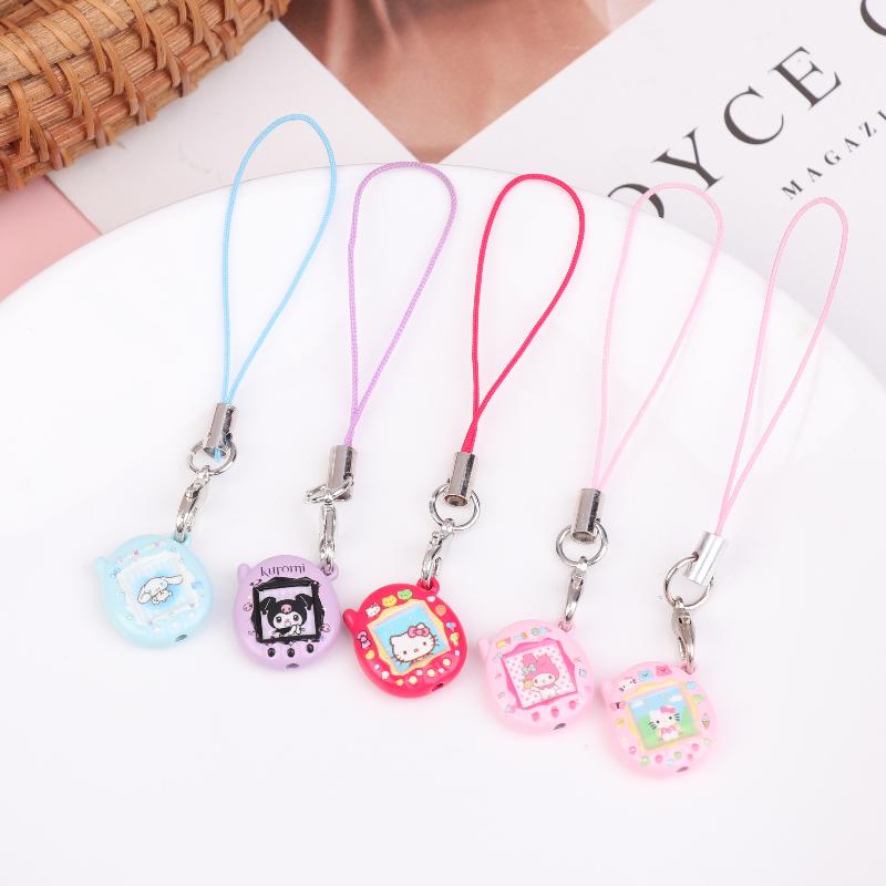 Sanrio Hello Kitty Tamagotchi Kolye Sevimli Mini Kt Çizgi Film Telefon Zinciri Harajuku Tarzı Sanrio Telefon Kolyesi