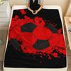 Red Element Cherry Football Print Flannel Blanket,High Quality Comfortable for All Seasons,Home Decor,Warmth and Comfort,Perfect for Christmas Gifts