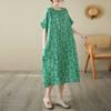 Summer New Spot Retro Flower Literary Women Temperament Knee-length Mid-length Dresses