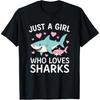 Just A Girl Who Loves Sharks - Wildlife Sea Lover T-Shirt