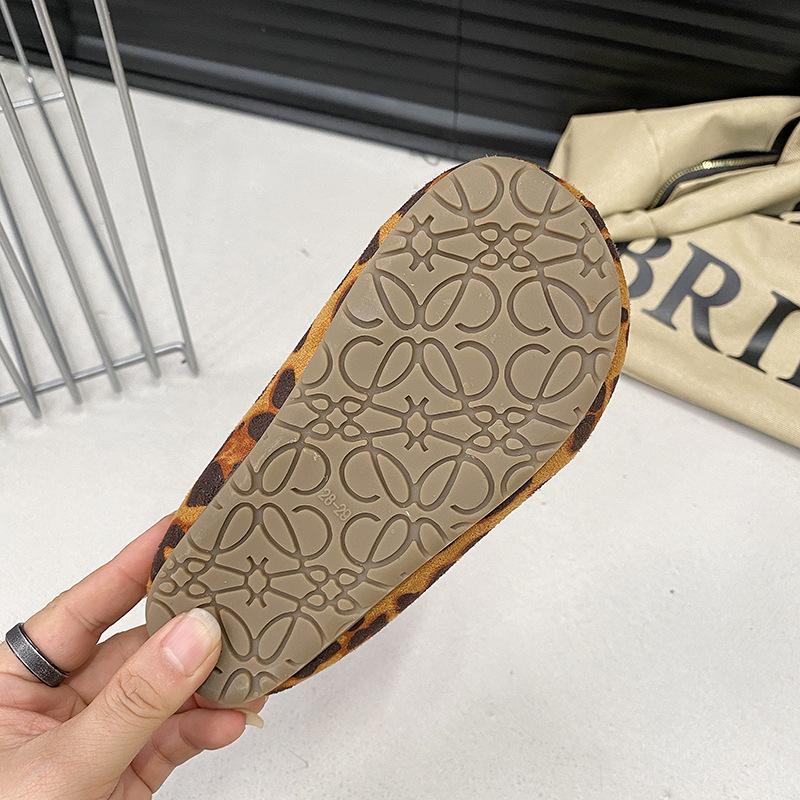 2025 Kids' Autumn/Winter Retro Cartoon Birkenstock Fur Slippers: Korean Style, Versatile & Fashionable for Outdoor Use.