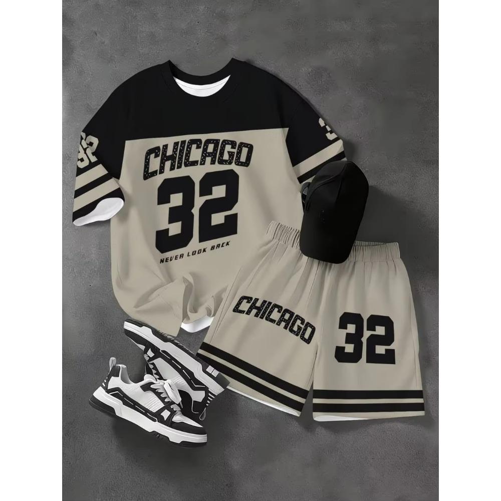 2 Stück Kinderkleidung Jungen Fußball-Outfit Schwarz Gelb Fußballtrikot Shorts Set, Leichte Sportkleidung für das Training
