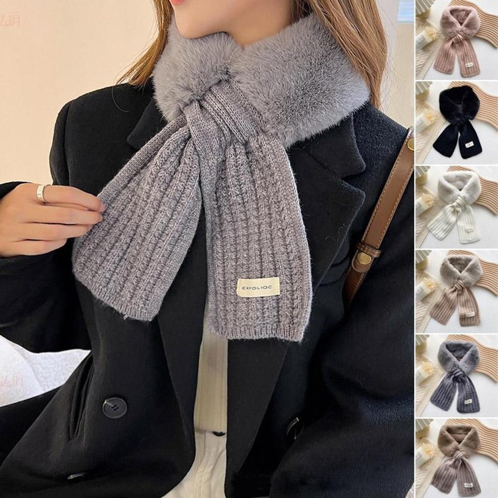 Winter Warm Snow Flower Faux Fur Petite Muffler