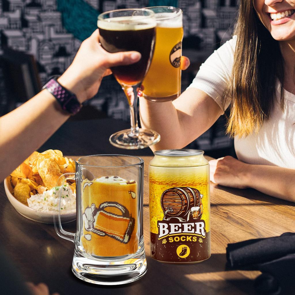 Funny Beer Can Socks for and Boys Funny Day Novelty Crazy Funky Cool Food Silly Socks Day Gag Gift [AGRIMONY] Men, Dad, Women, Teens, - Father's Gift,