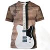 3D tištěný vzor kytarového nástroje s krátkým rukávem 2023 Nové pánské tričko Móda Street Harajuku Neutrální tričko Ležérní Zábava Top