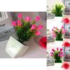 Artificial Lily Plant Set With Plastic Pot For Home Decor And Office Display