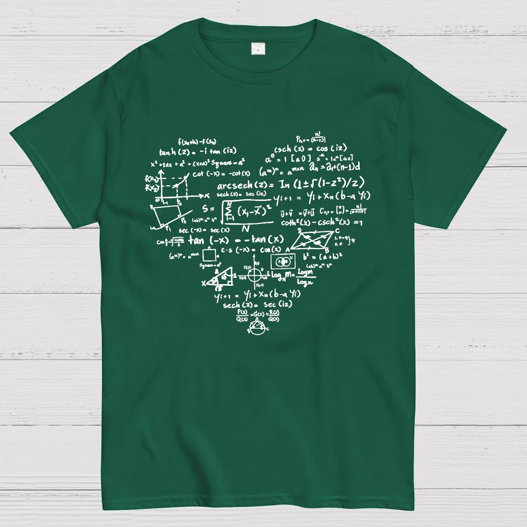 Math Heart Valentine's Day Nerd Cotton Summer Casual Cool Loose T-Shirt