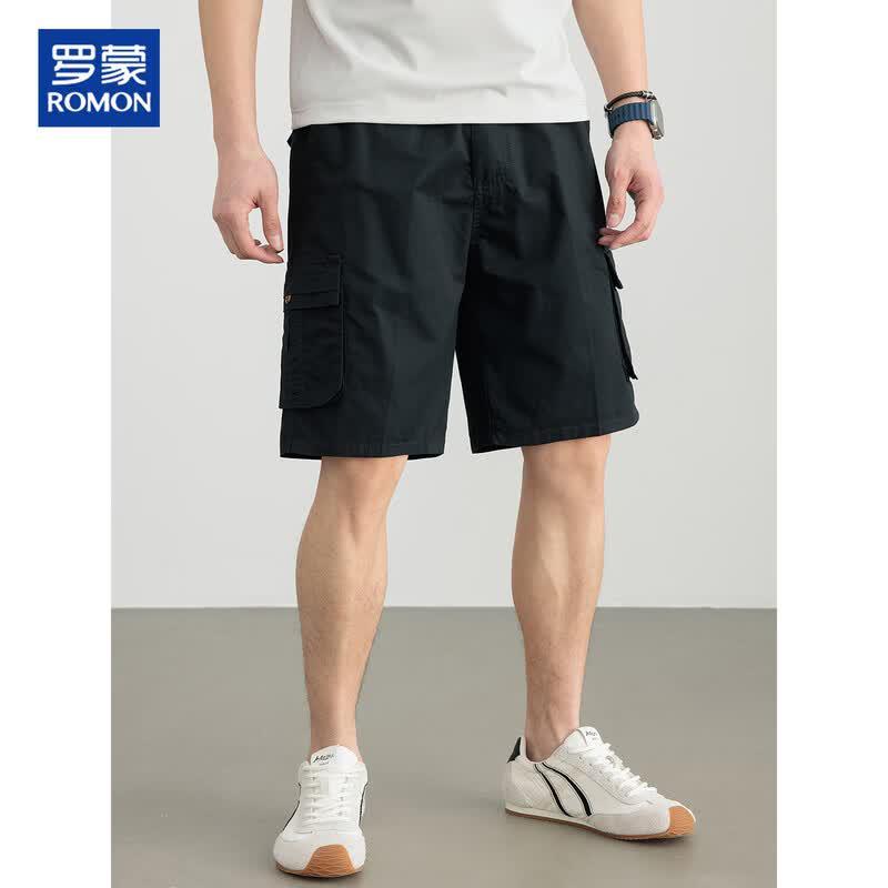 ROMON Men's 100% Cotton Loose Cargo Shorts