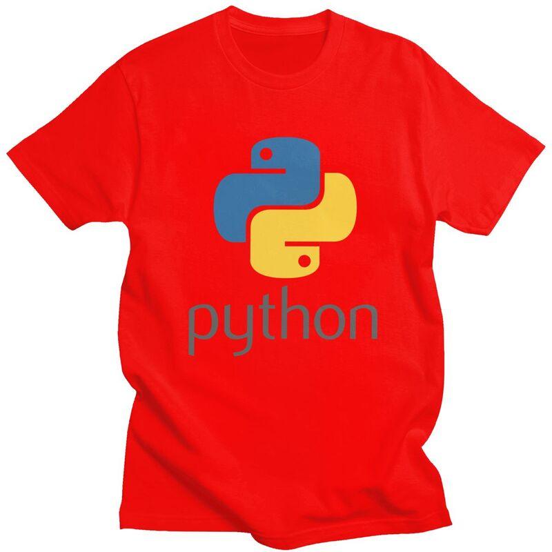 Custom Programmer Python Symbol T Shirt Men Short Sleeve Computer Developer Programming Coder Tee Tops Oversized Tshirts Merch