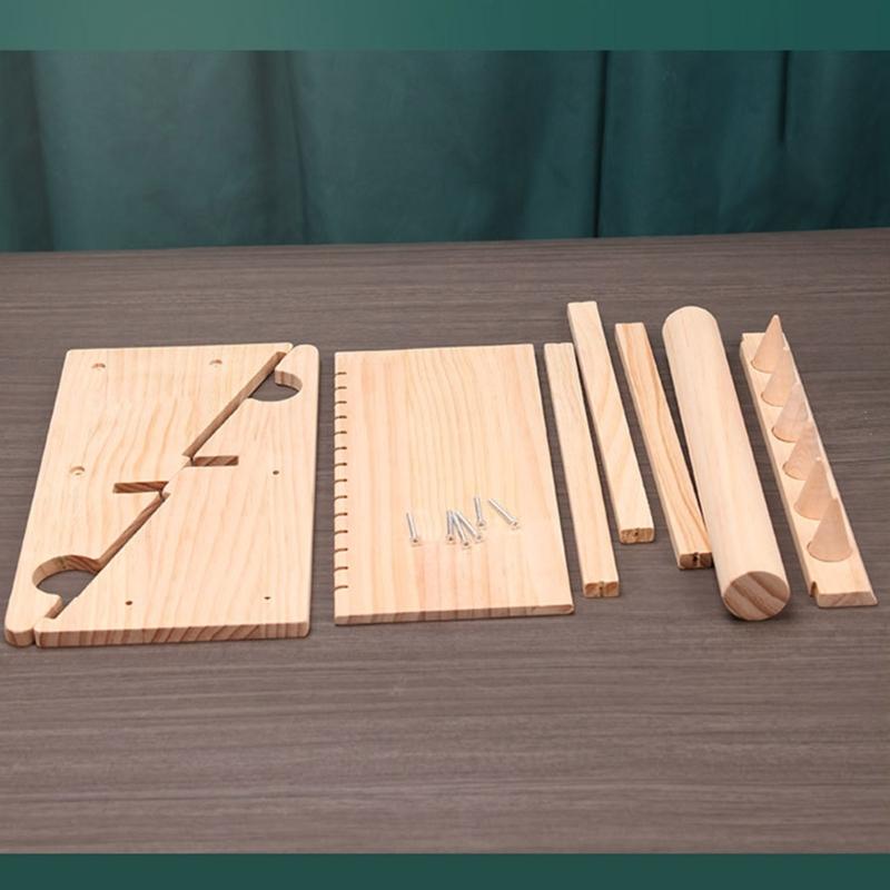 Elegant Wood Rings Holder Necklace Display Stand Fashionable Jewelry Display Rack Wood Texture for Jewelry Organization