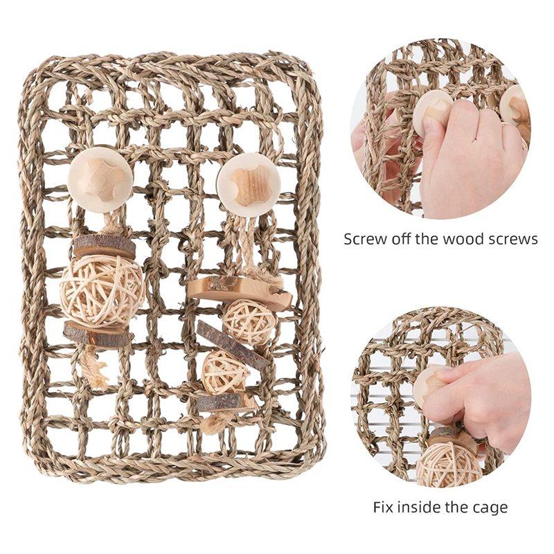 Seagrass Protector Mat With For Bunny Internal Protective Grass Bite String Teeth Grind