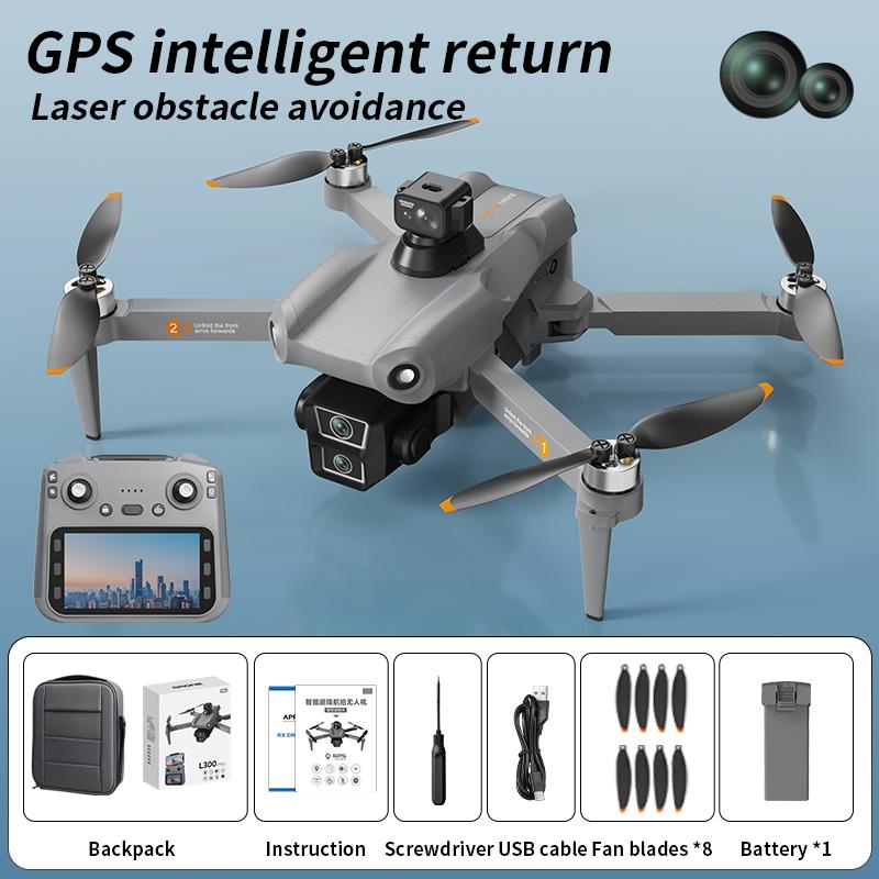 Professional L300 MAX 4K HD drone with large color screen, 5G GPS, WiFi, FPV, brushless camera, RC quadcopter, toy drone, 3KM ra