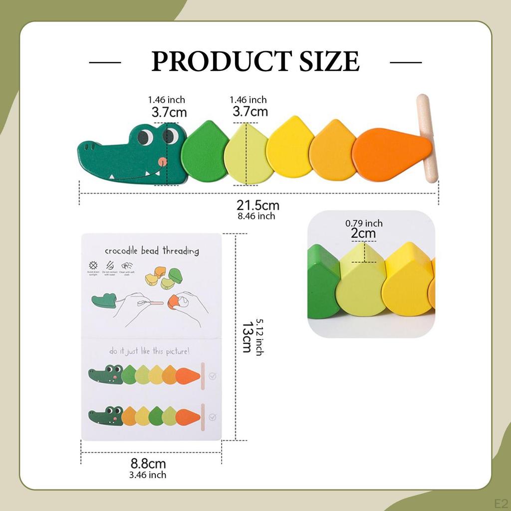 Wooden Lacing Toy Threading Toys Learning Problem Solving Ability Preschool Toddlers Educational