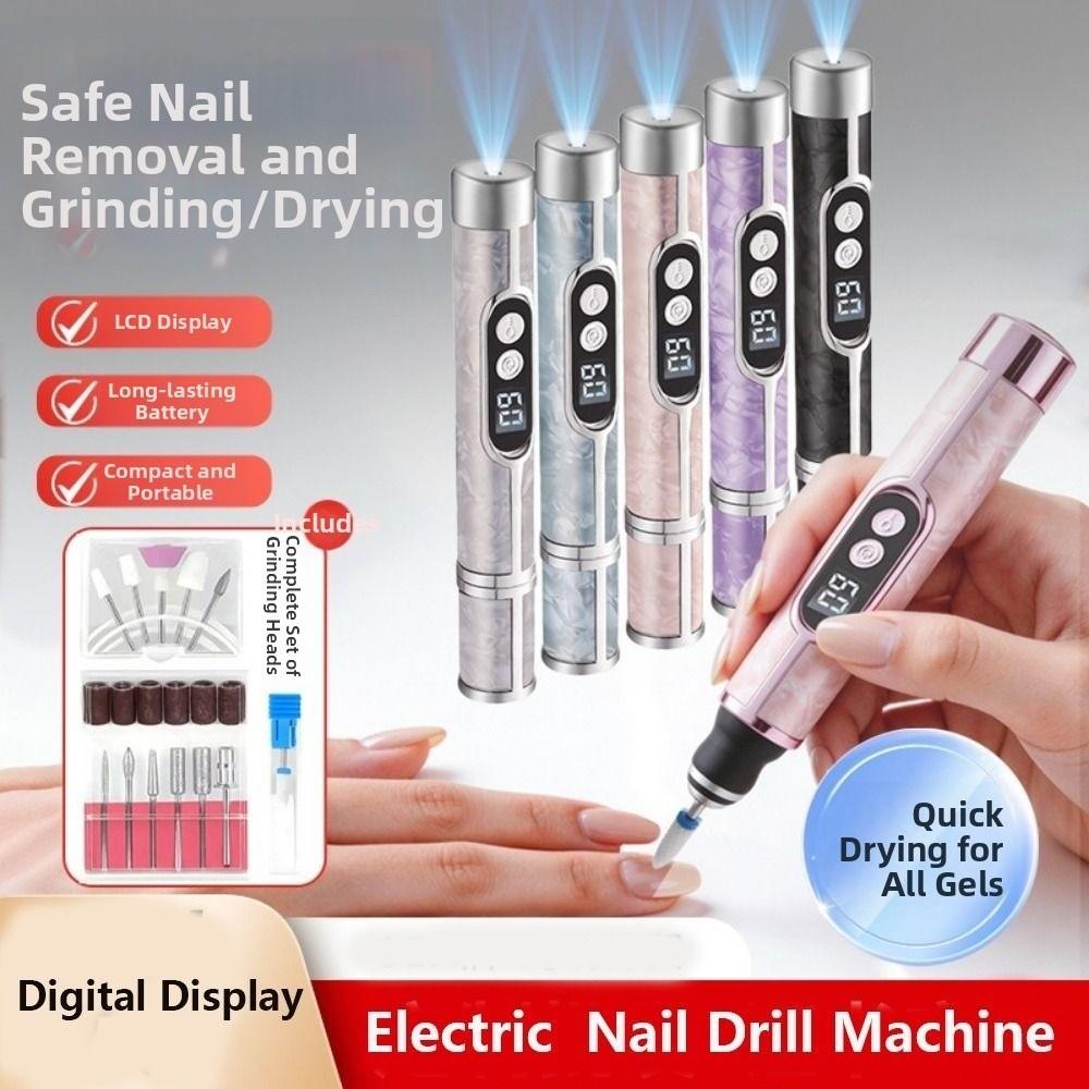 High Speed Electric Nail Sander Digital Display Nail Polisher Nail Drill Machine Salon Use
