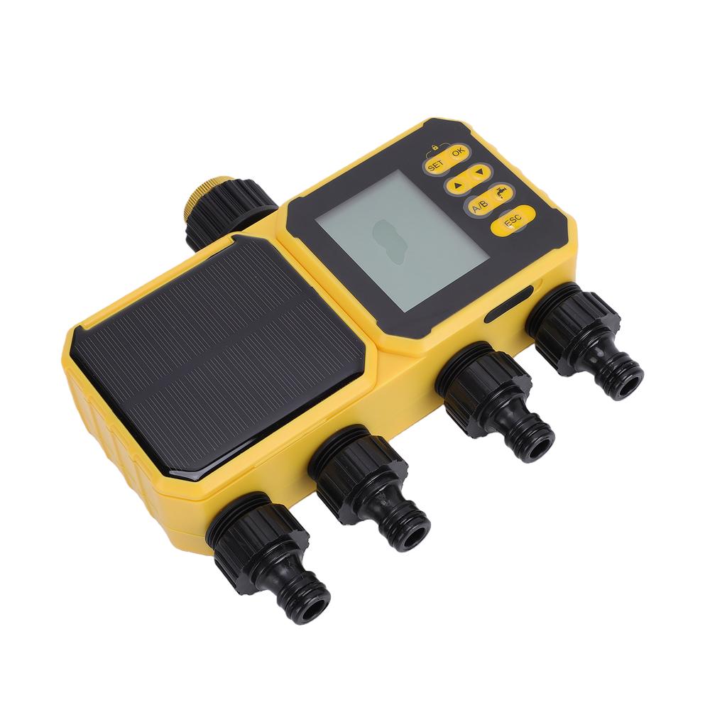 Solar Water Timer Smart Irrigation Controller with USB Charging IPX5 Rainproof for Garden Lawn Greenhouse