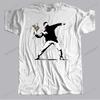 Hot Sale Unisex Streetwear T Shirt Cotton Tshirt Unisex Flower Thrower Banksy Panda Guns Urban Art Funny Summer Top Tees Unisexs Tshirt