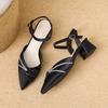 Y9978-32025 Spring New Temperament Pointed High Heels Women's Shoes Casual Versatile Thick Heel Sandals