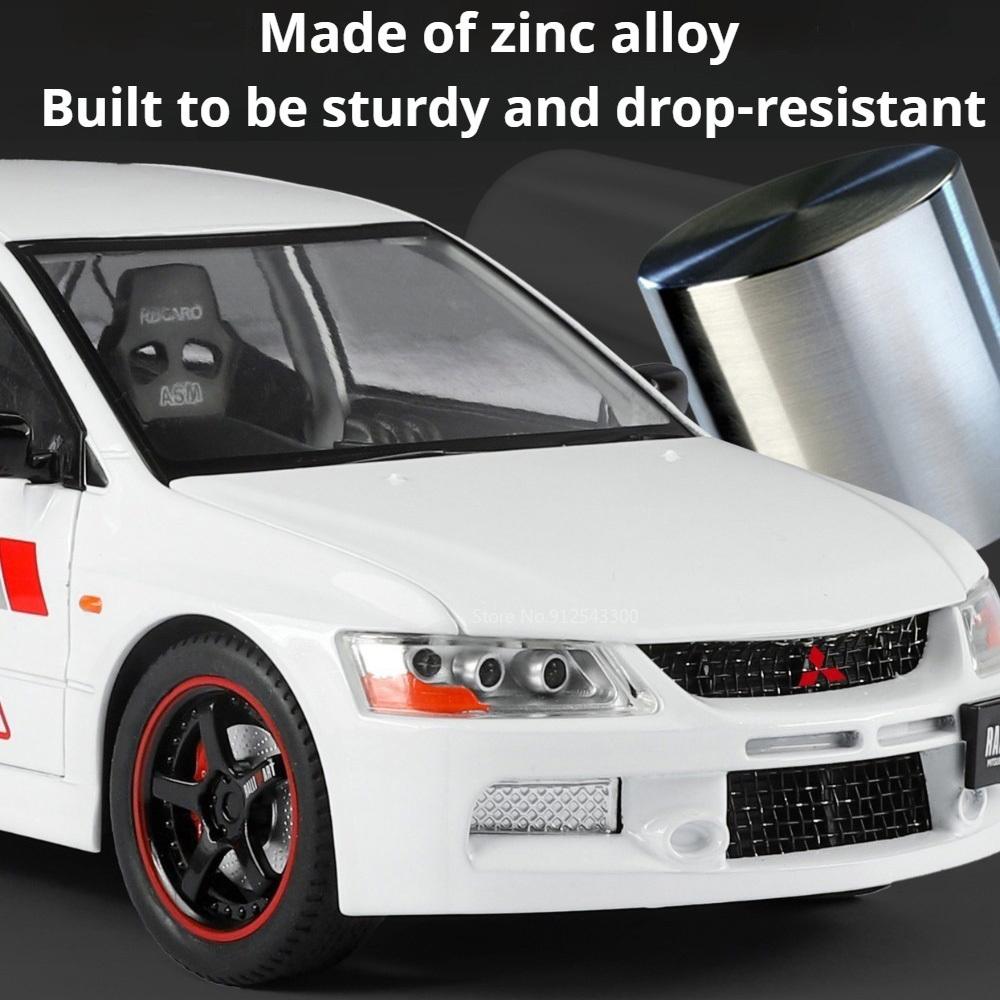 1:24 Lancer Evolution IX Car Model Toy Sound Light Doors Opened Shock Absorption Supercar Models Toys for Kids' Edutainment