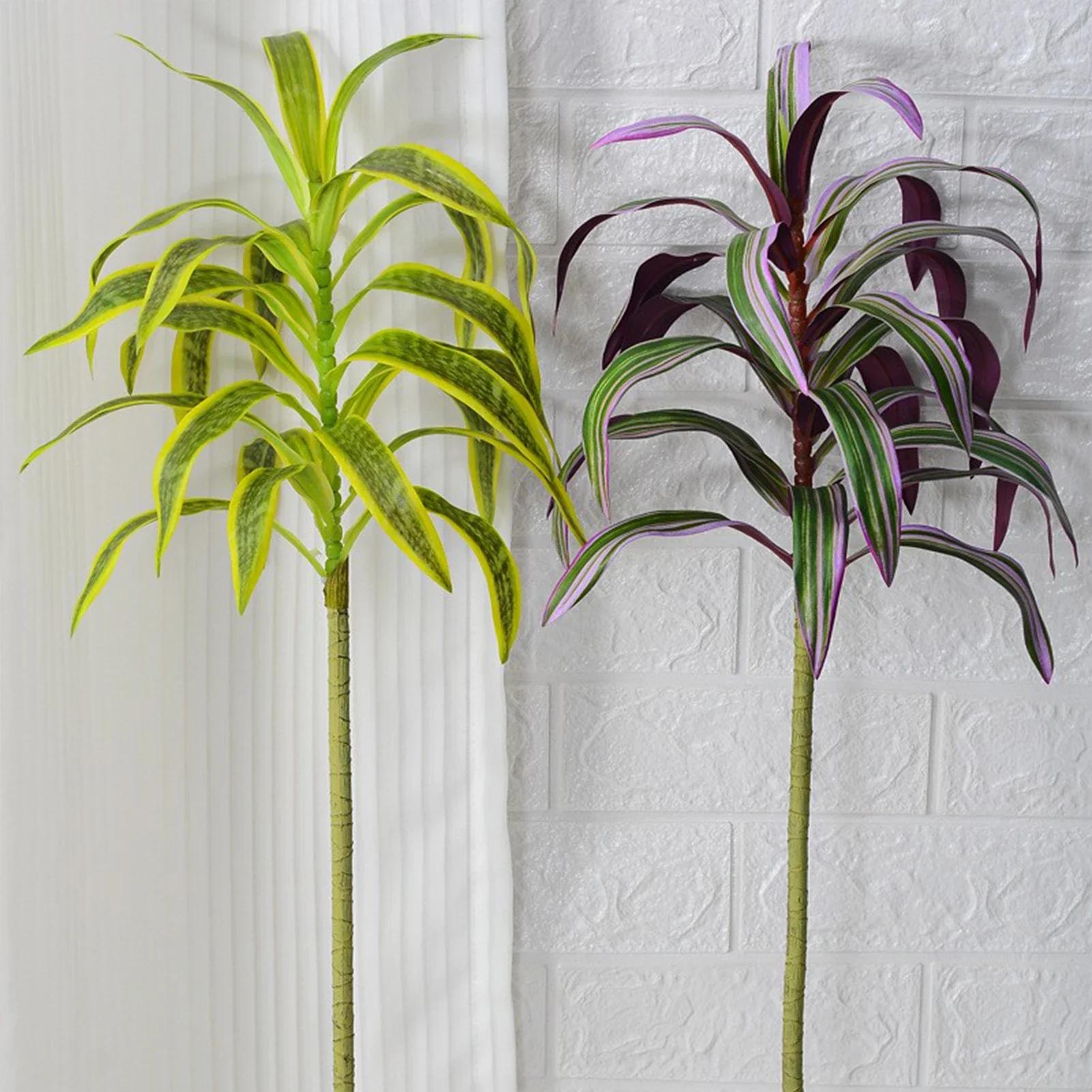 Three Dimensional Lily Bamboo Branches 2pcs Simulation Green Plant  Flower Arrangement 24 Leaves Vase Dining Table Ornaments verde