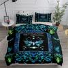 3pcs Neon Butterfly Girl Duvet Cover Set EU Single Double King US Twin Full Queen Size  Bed Linen Set Washed Cotton Duvet Cover
