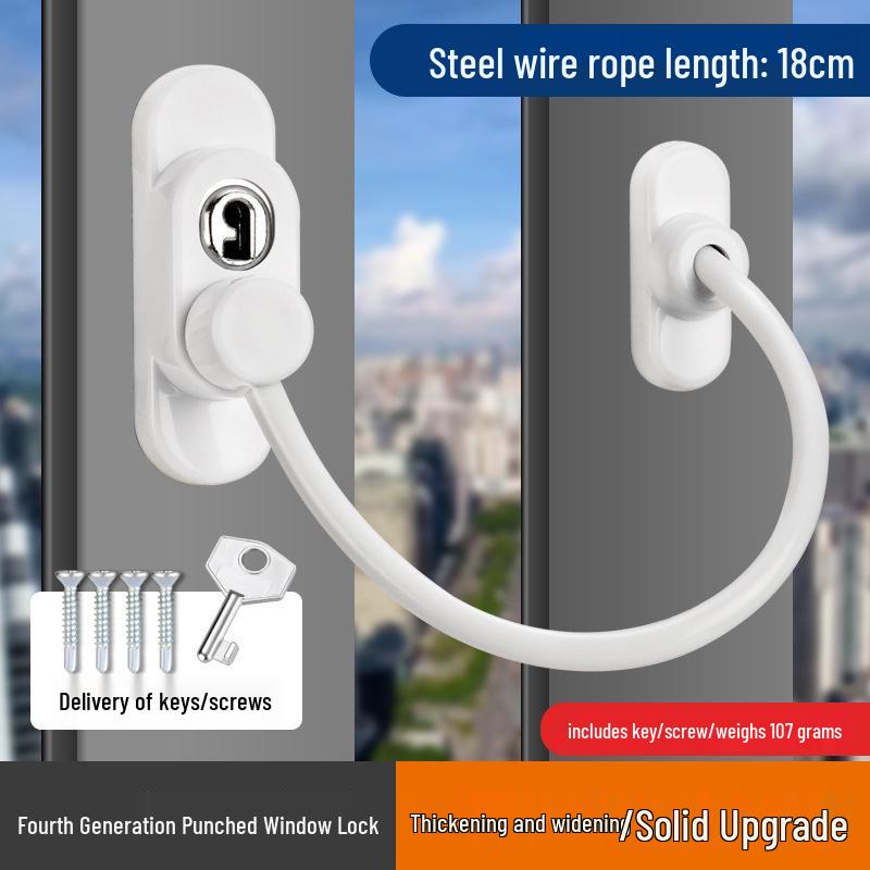 Window Safety Lock Chain: Ventilation, Anti-Theft, In/Out Opening, Child Secure.