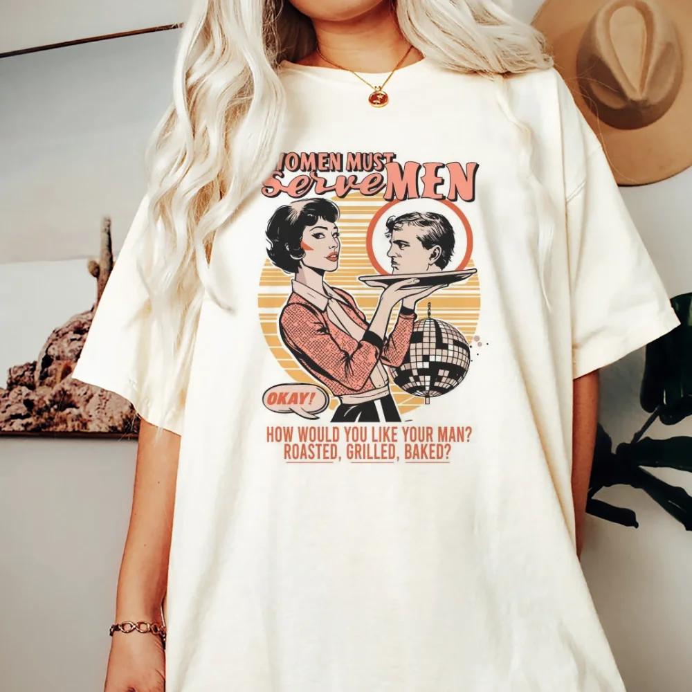 

Women Must Serve Unisex How Would You Like You Unisex Printed Pattern Short Sleeve Round Neck Summer Womens Loose Top Casual TShirt S