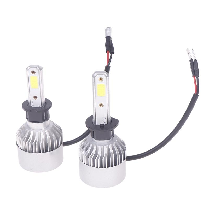 1Pc Car Bright H4 H7 H1 H3 LED Front Fogs Lights Lamps Beads 8000Lm COB Chips With Cooling Fan Longer Lifespan