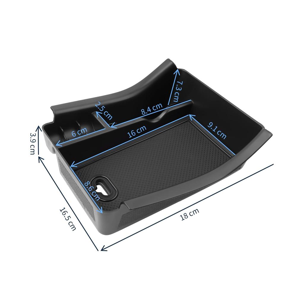 BIBIBO Console Storage Box for the New Honda Vezel Includes Rubber and Accessories (2nd Generation), Mat, Non-Slip Tray, (Black)