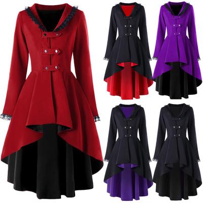 Frauen Slim Casual Unregelmäßige Top Outwear Langarm Spitze Splice Formale Mantel