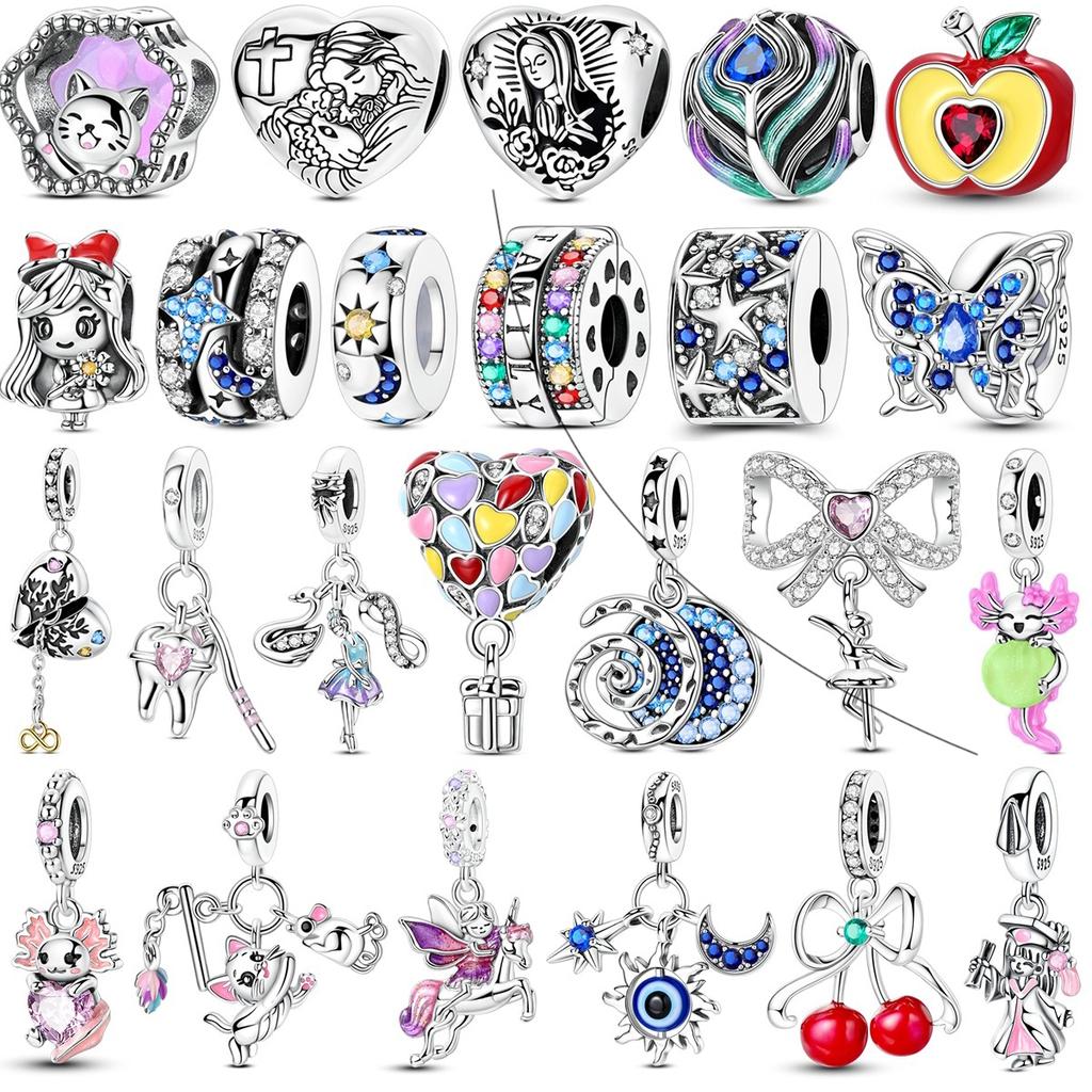 Charms Bead Copper Inlaid Zirconium Bowknot Love Heart Balloon Pendants Fit Original Bracelet Diy Jewelry
