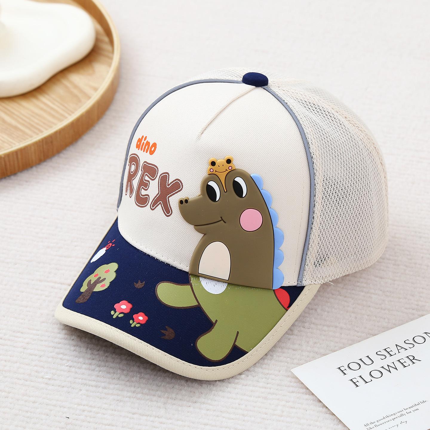 

Cartoon Mesh Baby Baseball Cap Cute Dinosaur Toddler Sun Hat Summer Breathable Cotton Adjustable Kids Peaked Caps