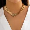 Punk Chunky Chian Knotted Short Choker Necklace for Women Trendy Statement Thick Chain Necklace Neck 2026 Fashion Jewelry Collar