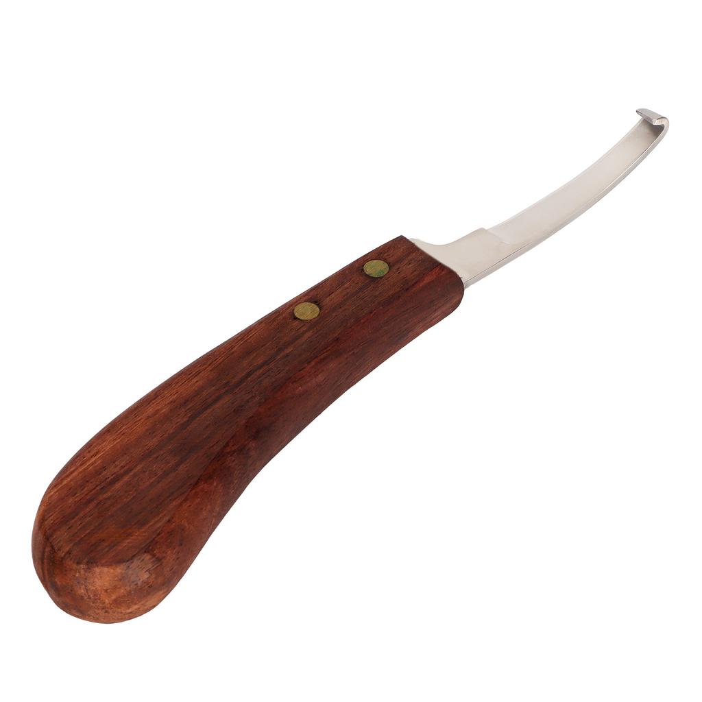 Steel Hoof Knife with Wooden Handle Pointed Cattle Livestock Hand Hoof Trimming Tool for FarmRight