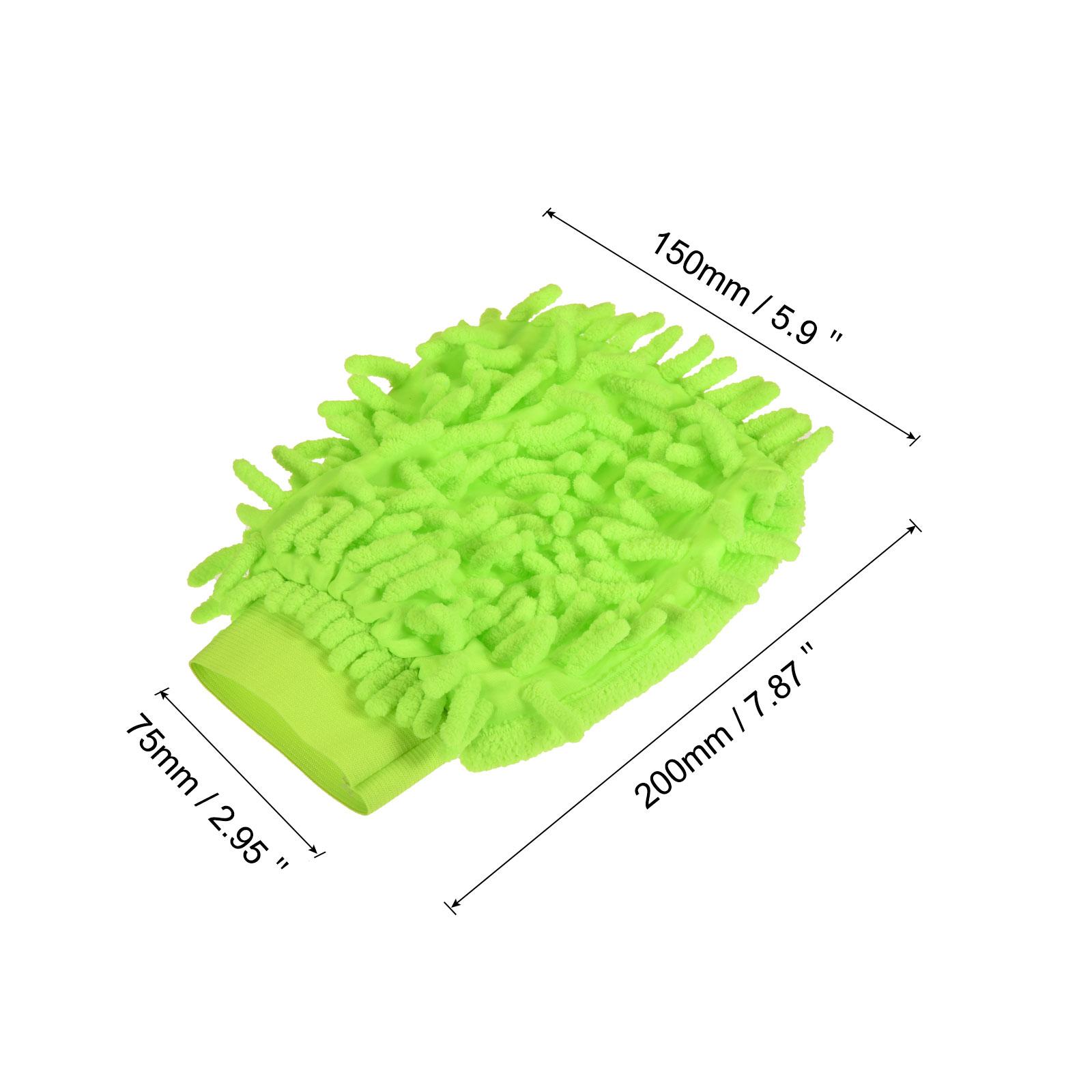 

Microfiber Chenille Mitts Reusable Scratch-Free Cleaning Gloves Wash Sponge for Home Kitchen Green Pack of 3 зелёный