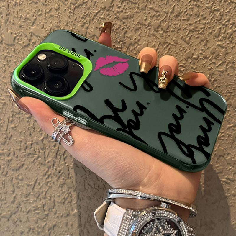 Fashion Lip Print English Plating PC Case for Xiaomi Redmi Note 13 14 12 11 Pro Plus 4G 5G 12S 11S 10S 10 9 9S 12C 13C 14C A3 A4