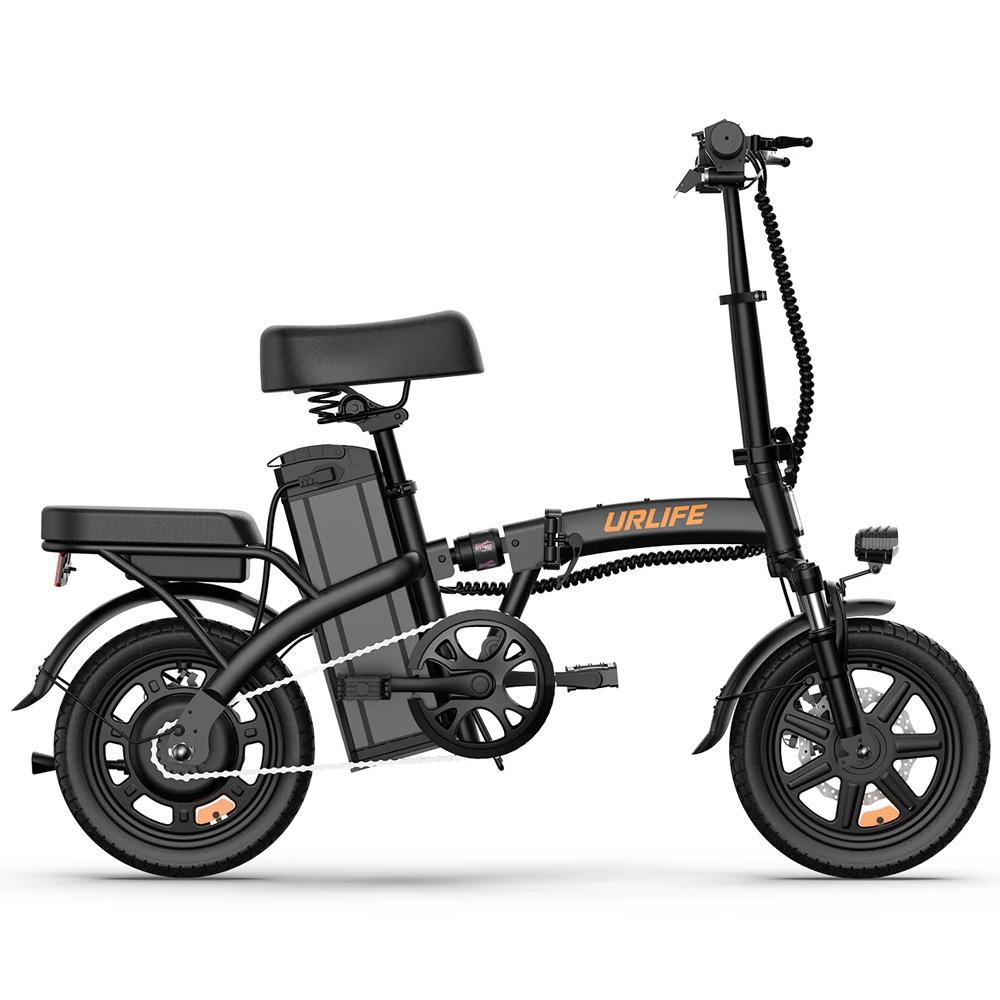 Urlife F1L Foldable Electric Bicycle 250W Motor 14" Tire City Electric Bike 48V 7.8Ah Dual Disc Brakes Max Load 120Kg LCD Display