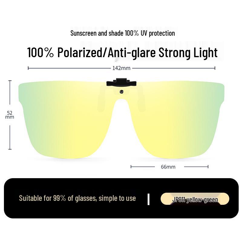 Occhiali da Sole Polarizzati Clip-On Ribaltabili da Uomo - Protezione UV per la Guida Giorno/Notte