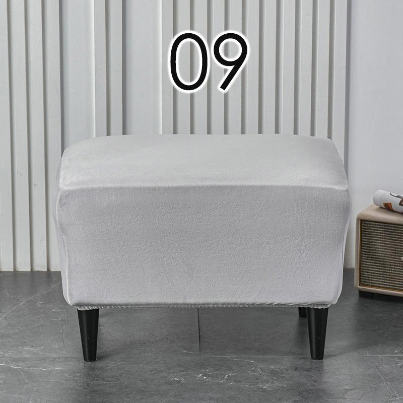 American Style Footstool Cover Rectangle Elastic Ottoman Cover High Quality Velvet Furniture Protector Footrest Slipcover