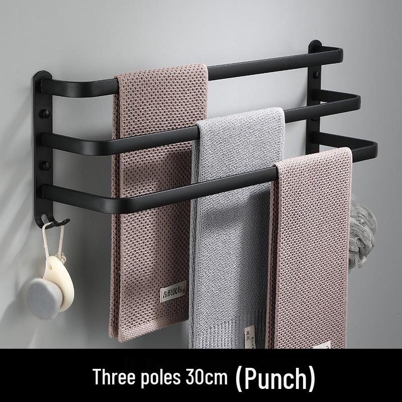 Schwarzer Weltraum-Aluminium Einzel-Handtuchhalter und -ständer zum Aufhängen von Handtüchern im Badezimmer