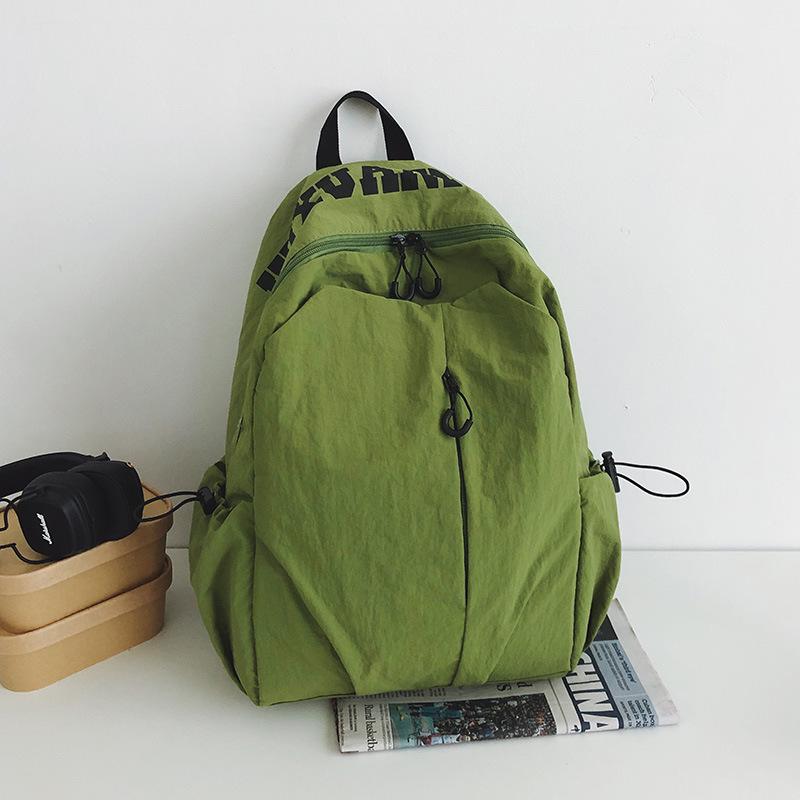 

Женский рюкзак в стиле Мори с принтом букв - Универсальная, вместительная наплечная сумка зелёный