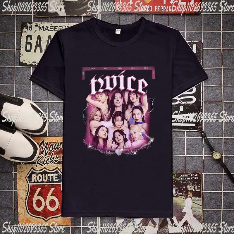 Kpop Twice Lovely T-shirt Short Sleeve Ready To Be Album Photo Printing Tshirt for Women TZUYU SANA MINA JIHYO NAYEON MOMO DAHYU