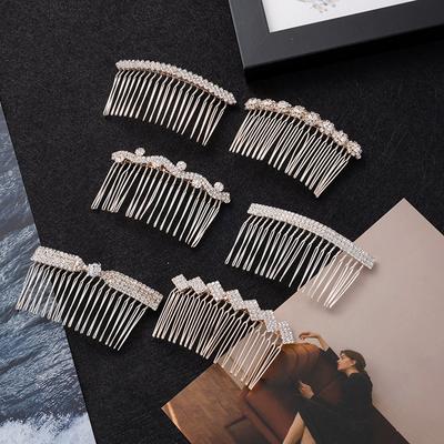 Strass Einsteckkamm Clip Perle Diademe Frauen Kristall Haarspange Mädchen Party Haarschmuck Hochzeit Haarschmuck