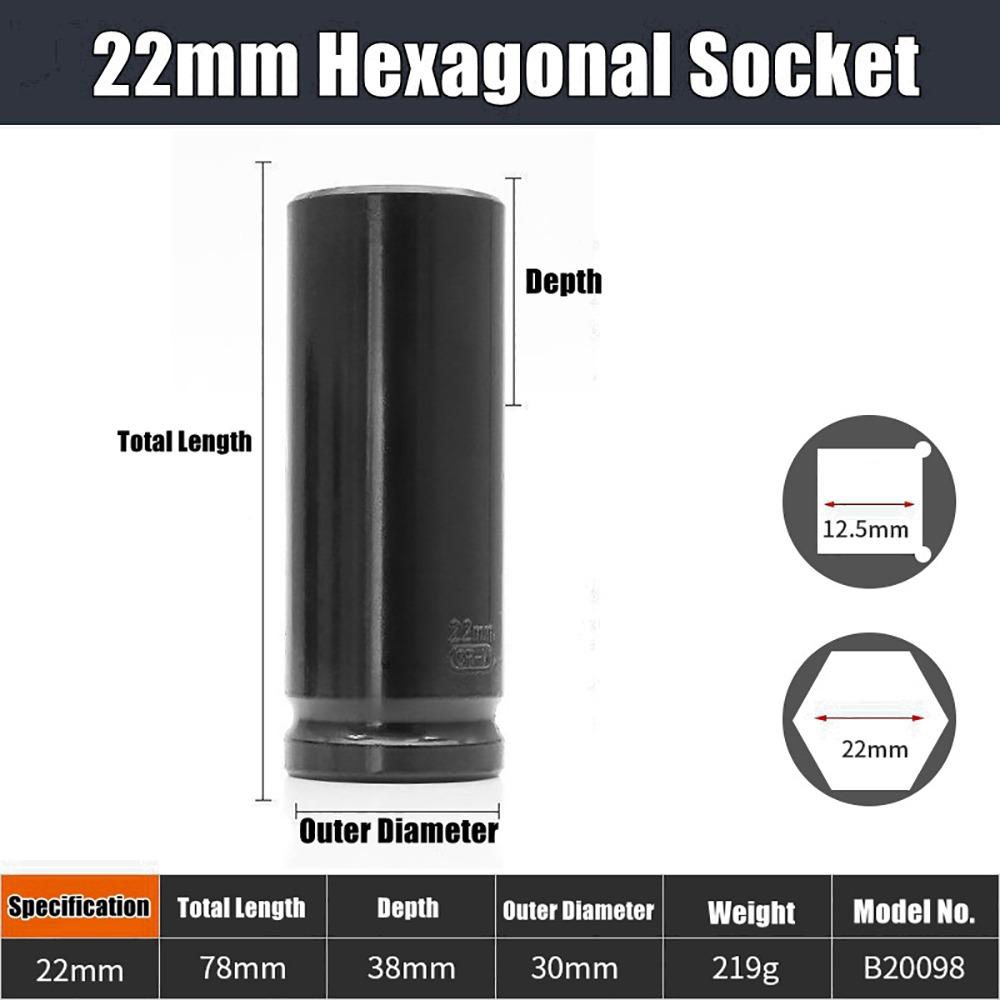 1Pcs 9-32mm Impact Wrench Drive Socket Electric Hex Standard Socket Head Adapter  Tire Removal Tool