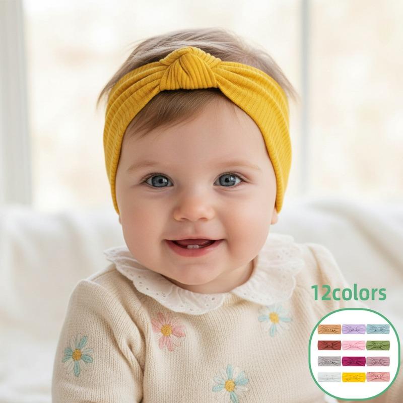 Knotted Elastic Children's Headband Cute Solid Color Pit Strip Baby Headband Four Seasons Thin Baby Headband