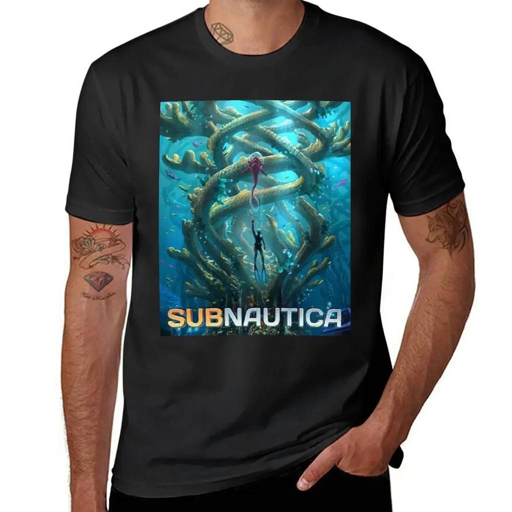 Subnautica Poster T-Shirt summer top plus sizes quick drying mens graphic t-shirts hip hop