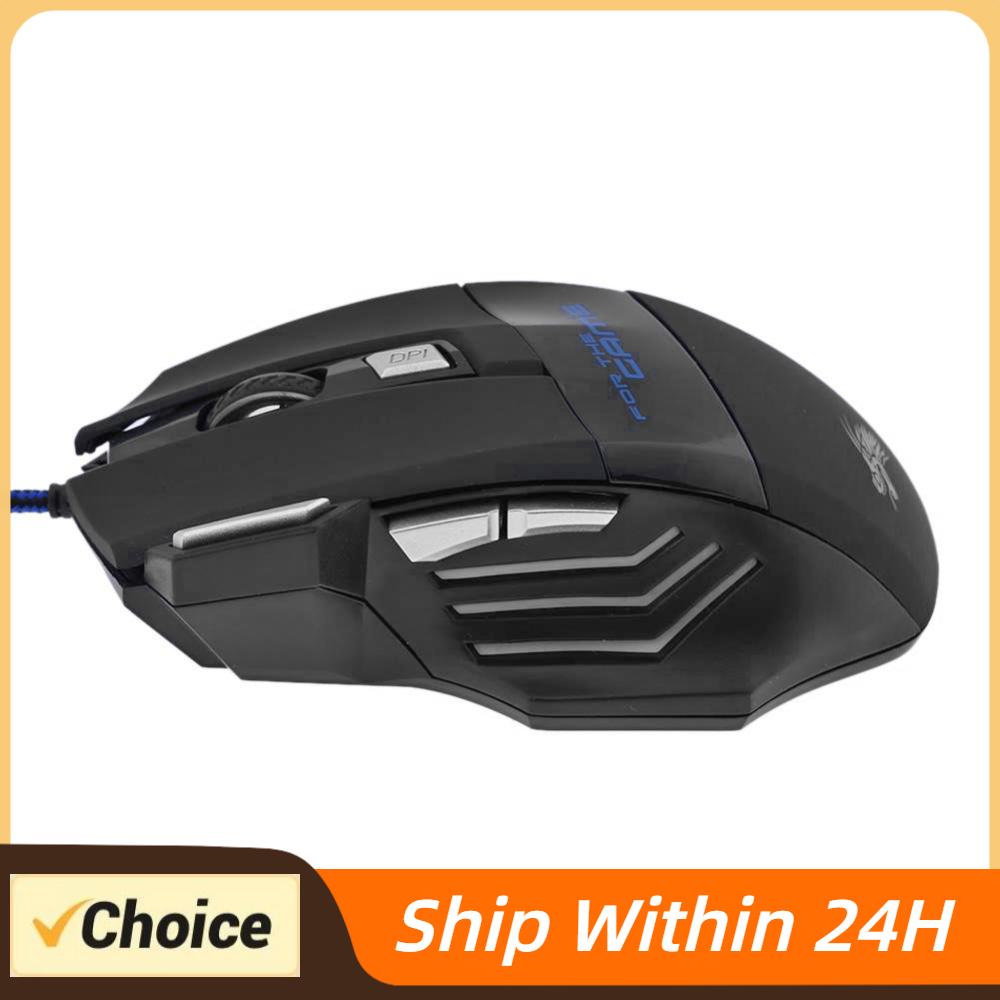 5500 DPI Adjustable Optical PC Gamer Mice Wired Gaming Mouse 7 Button Backlit Laptop Computer Ergonomic Mice Silent