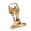 Meditating Frogs Sculpture Golden Resins Home Decors Meditations Animal Statue Tabletop Bookshelf Ornament Gift