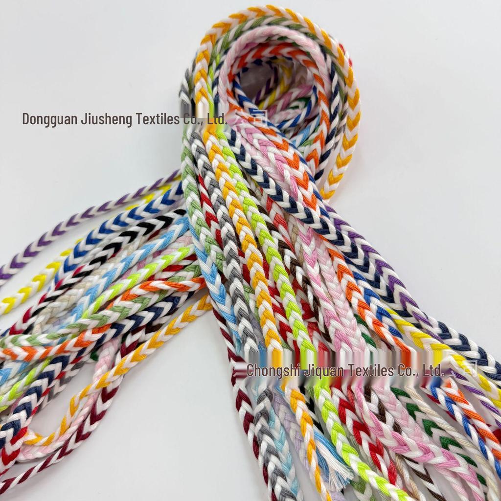 Corda di Cotone Intrecciata Tricolore 8mm: Tessitura Fatta a Mano DIY Decorazioni per Abbigliamento Etnico e Lacci per Scarpe