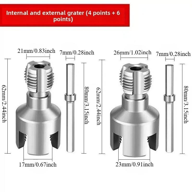 21/26mm Water Pipe Thread Opener PPR Internal External Integrated Water Pipe Wire Opener For Electric Drill Pvc Pipe Threader