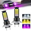 KaiDengZhe LED Fog Lamp, 3 Color Switching, H7, Pure White/Yellow/Purple, 36 Row SMD 3000LM